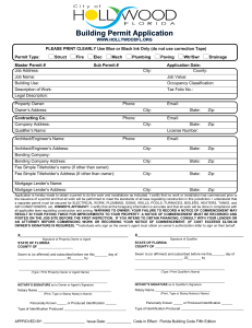 City of Hollywood Permit Application 