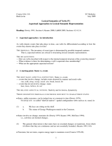 Levin aspectual classes of verbs