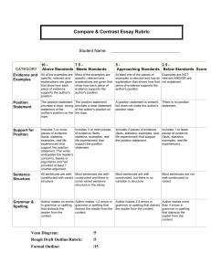 Compare  Contrast Essay Rubric