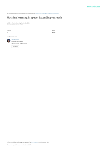 Machine learning in space Extending our reach