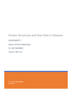 Protein Structures and their Role in Disease1
