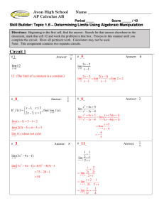 Topic 1.6 - Determining Limit Using Algebraic Manipulations (Circuit) - SOLUTIONS-1