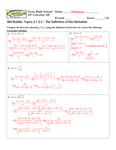 Topic 2.1-2.3 - Definition of the Derivative - SOLUTIONS-1