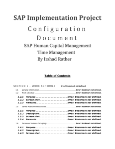 SAPHCM end-to-end implementation project. I