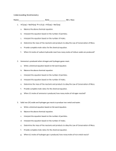 Understanding Stoichiometry