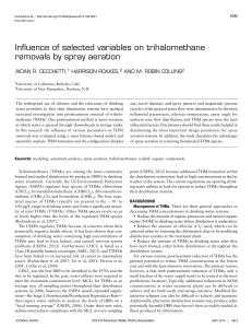 Influence of selected variables on trihalomethane removals by spray aeration