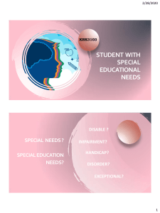 1. STUDENT WITH SPECIAL EDUCATIONAL NEEDS