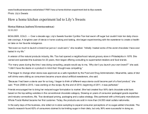 How a home kitchen experiment led to Lily’s Sweets   2021-02-03   Food Business News
