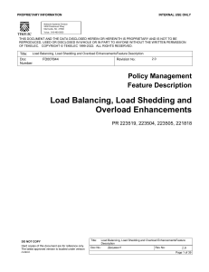 cgbu eg 809 Load Balancing, Load Shedding and Overload Enhancements