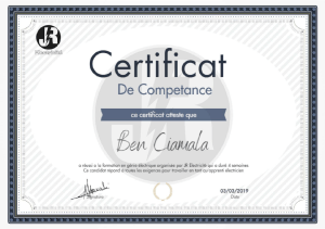 Certificate Of Appreciation JR Electricité page-0001