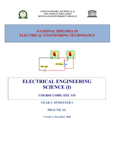 Electrical Engineering Science Practical Manual