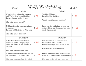 3rd Grade Weekly Word Problems answers