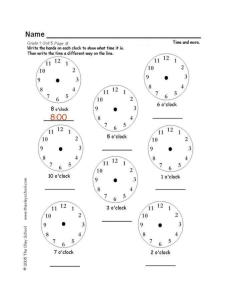Telling Time with Clock Faces
