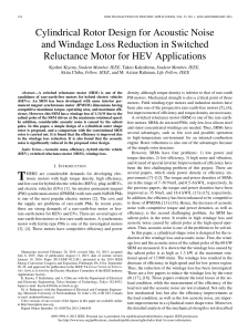 Cylindrical Rotor Design for Acoustic Noise and Windage Loss Reduction in Switched Reluctance Motor for HEV Applications