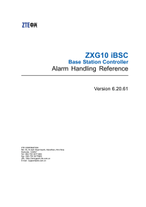 ZXG10 iBSC Base Station Controller Alarm