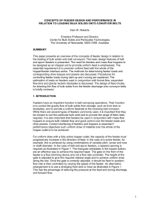 24.concepts of feeder design and performance in relation to loading bulk solids onto conveyor belts