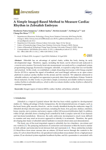 A Simple ImageJ-Based Method to Measure Cardiac Rhythm in Zebrafish Embryos