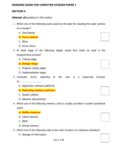 MARKING GUIDE FOR COMPUTER STUDIES PAPER 1 