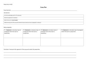 Essay Framework for History Essay Plan