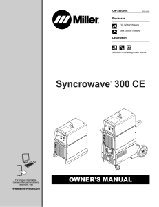 Miller Syncrowave 300 CE Owner's Manual