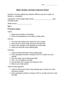 Water Quality Lab and Data Collection Sheet