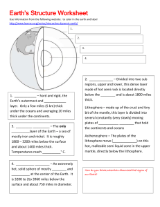 earths structure worksheet