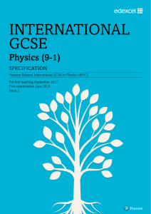 Edexcel International GCSE Physics (9-1) Specification