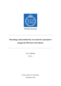 Physiology and productivity of serum-free Spodoptera - Eva Lindskog - 2006