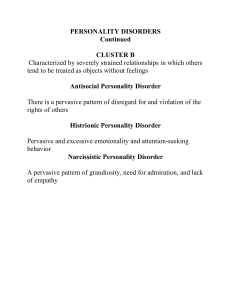 ClusterB Personality DisordersOH