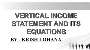vertical income statement and its equations - management accounting