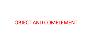 OBJECT AND COMPLEMENT