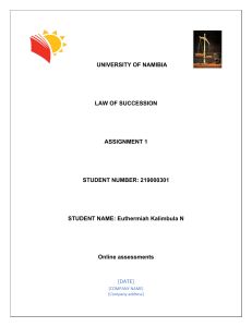law of succession assignment 1