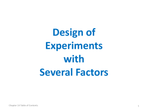Design of Experiments with Several Factors