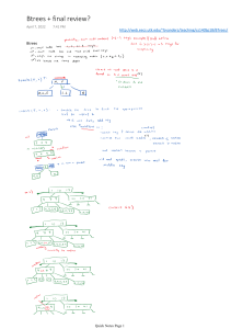 B-Trees Lecture Notes: Data Structures