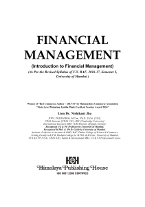 Financial Management FYBAF I 2016-17