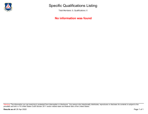 Specific Qualification Listing (3)