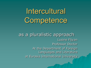 Lecture 8-Intercultural Competence as a Pluralistic Approach