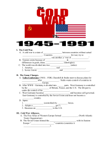 Notes - Cold War Origins Fill In