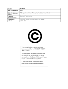 Yoruba Ethics & Morality: African Philosophy Chapter