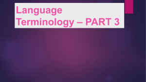LANGUAGE TERMINOLOGY - PART 3