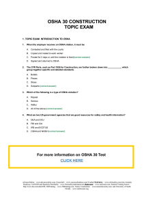 OSHA 30 Construction Test Answer Key - PDF Free Download
