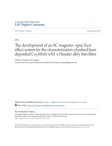 The development of an AC magneto- optic Kerr effect system for the characterization of pulsed laser deposited Co₂MnSi-xAl1-x Heusler alloy thin films