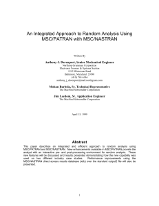 Random Analysis with MSC/PATRAN & MSC/NASTRAN