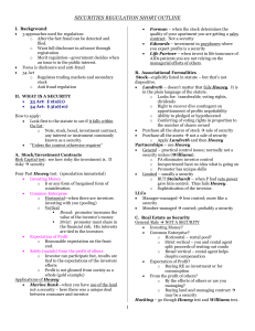 Securities Regulation Short Outline