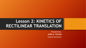 2. Kinetics of Rectilinear Translation
