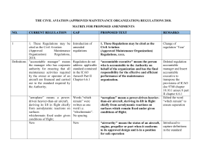 Matrix of Changes to Civil Aviation (Approved Maintenance Organisation) Regulations, 2021