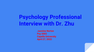Psychology Professional Interview with Dr. Zhu