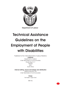 Technical Assistance Guidelines on the employment of people with disabilities