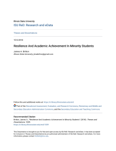 Resilience And Academic Achievement In Minority Students