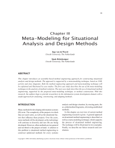 Meta-modeling for Situational Analysis and Design Methods